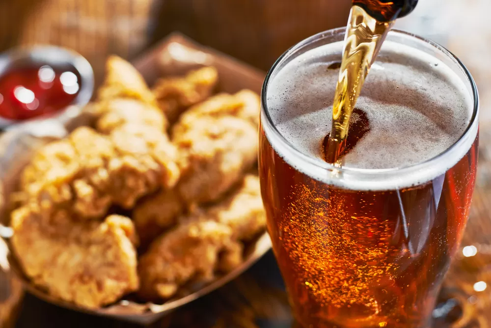 pub food with a pint