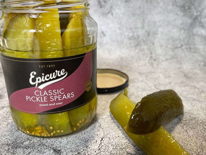 A Jar of Opened Dill Pickles