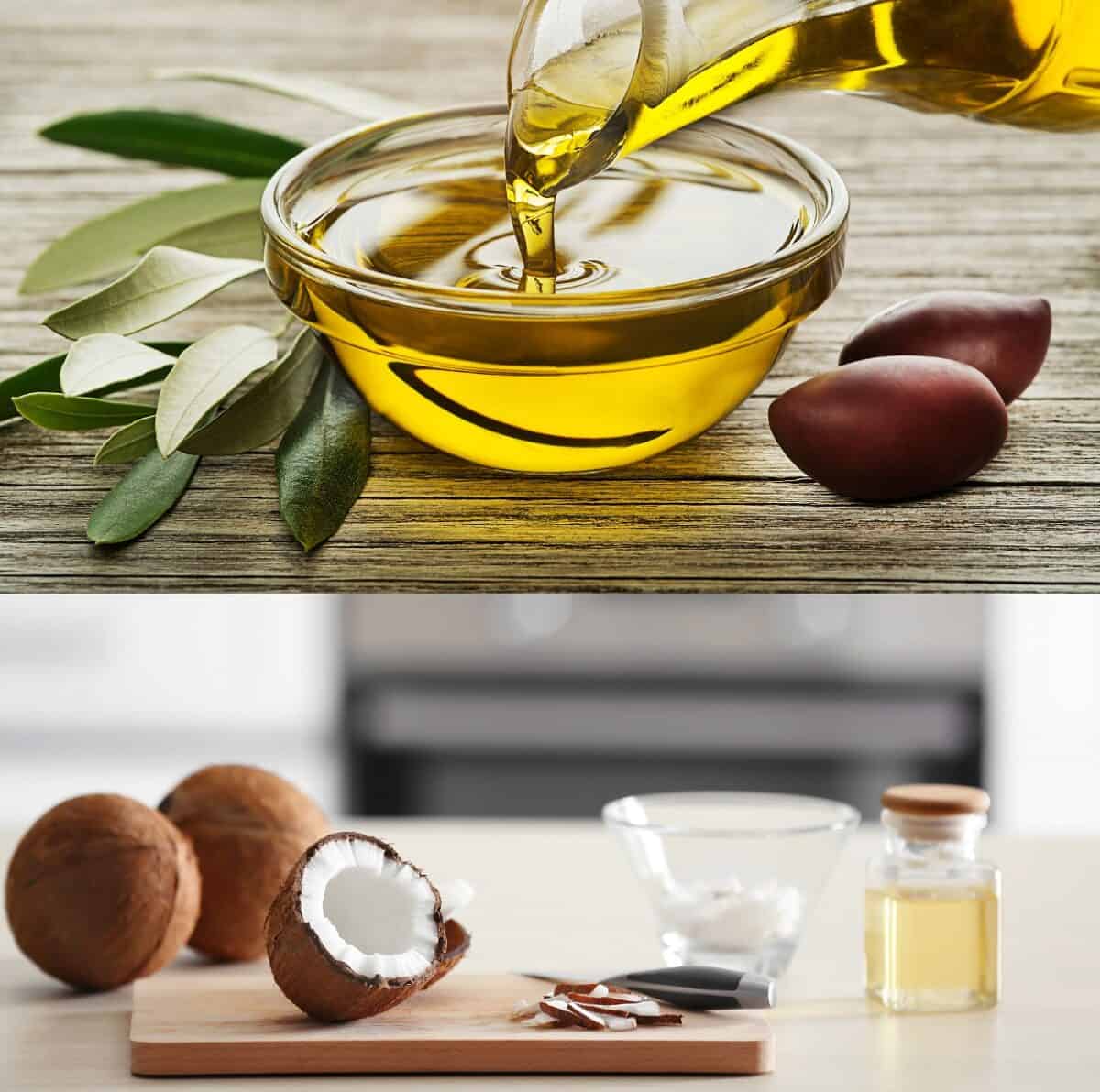 olive oil and coconut oil