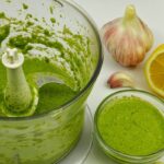 Pesto Sauce with Spinach in a Blender