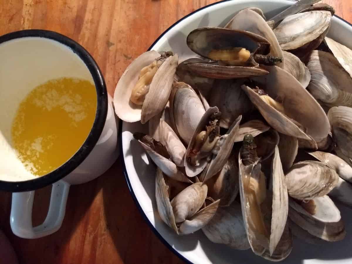 soft shell clams with butter